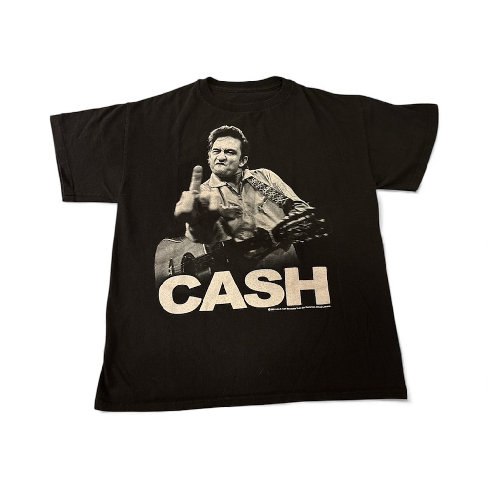 Zion Rootswear Black Graphic Tee. Johnny Cash!
